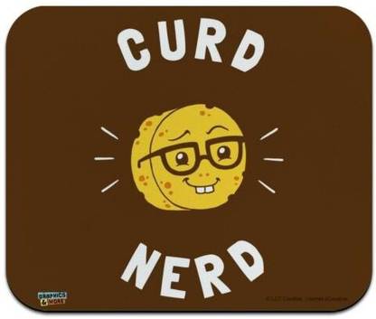 MIKKA Curd Nerd Cheese Funny Humor Low Profile Thin Mouse Pad Mousepad Non Slip Base Mousepad