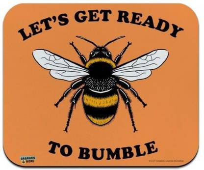 MIKKA Let's Get Ready to Bumble Bee Rumble Low Profile Thin Mouse Pad Mousepad Non Slip Base Mousepad