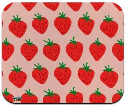 MIKKA Cute Strawberry Strawberries Pattern Sketchy Low Profile Thin Mouse Pad Mousepad Non Slip Base Mousepad
