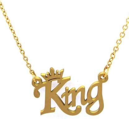 sk clomestic King Name Loket For Boy And Men Gold-plated Stainless Steel Locket Set