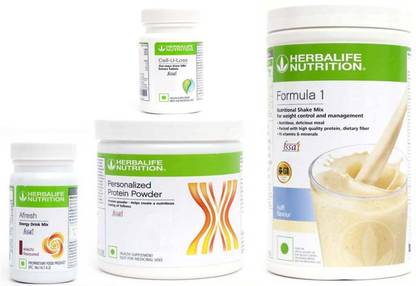 Herbalife Nutrition Formula 1 Kulfi Flavor+ Protein Powder+ Cell U Loss Tablet + Afresh Elaichi Protein Shake