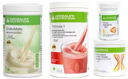Herbalife Nutrition Formula 1 Strawberry + Protein Powder 200 G+ Shake Mate + Afresh - Lemon Protein Shake