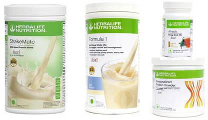 Herbalife Nutrition Formula 1 Kulfi + Protein Powder 200 G+ Shake Mate + Afresh - Tulsi Protein Shake