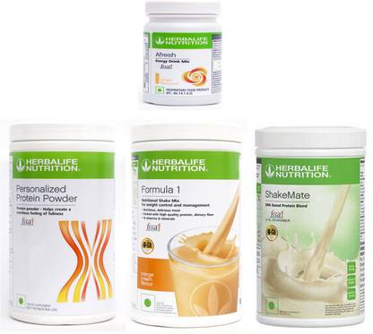 Herbalife Nutrition FORMULA 1 SHAKE ORANGE+ PROTIEN POWDER 400g + AFRESH GINGER+ SHAKEMATE VANILLA Protein Shake
