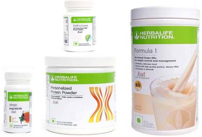 Herbalife Nutrition Formula 1 Vanilla Flavor+ Protein Powder+ Cell U Loss Tablet + Afresh Tulsi Protein Shake
