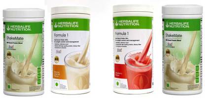 HERBALIFE FORMULA1 BANANA + STRAWBERRY & SHAKEMATE 2 PIECES Plant-Based Protein