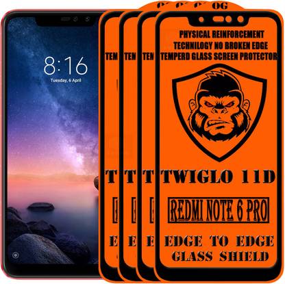 TWIGLO Edge To Edge Tempered Glass for Mi Redmi Note 6 Pro