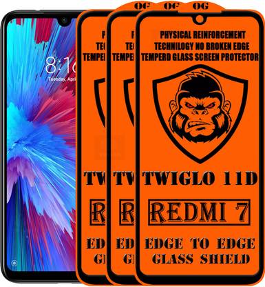 TWIGLO Edge To Edge Tempered Glass for REDMI 7