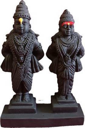 vikas sales Shree Vitthal Rukmini/ God Vitthal/ Pandharpur Vitthal Rukmini/ Mot Color 13 cm Decorative Showpiece  -  12 cm