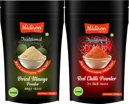 Midiron Dried Mango Powder, Amchur Powder, Red Chilli Powder