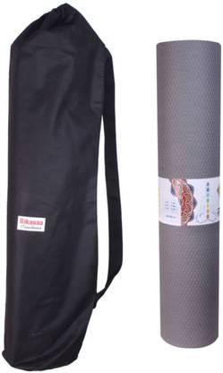 Bikauaa 100% Eco Friendly Anti Skid Exercise & Gym Mat With Bag Black 6 mm Yoga Mat