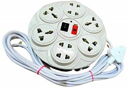 RSCT RSCT 8+1 Round Strip Extension Cord; 6 A 8 Universal Multi plug 8  Socket Extension Boards