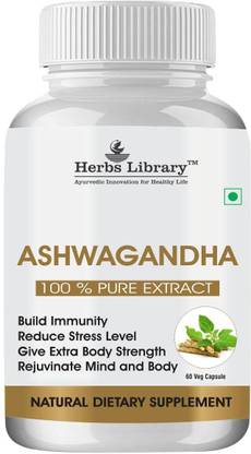 Herbs Library Ashwagandha Capsule for Stamina, Power & Timing for Men(60 Capsules)