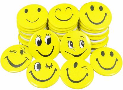 D'Mega Mart Smiley Face Expressions 15 Button Pins Badge