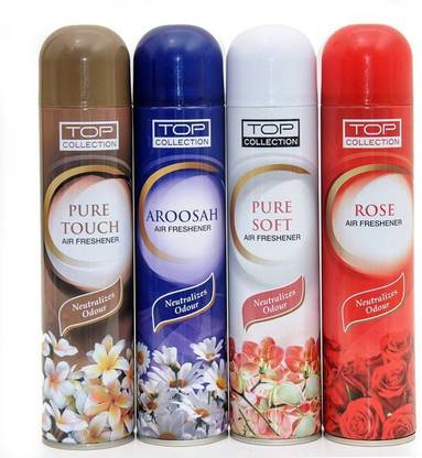 Top Collection rose, pure soft, aroosah, pure touch Spray 4 Assorted Air Freshener 300ml