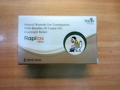 Nature Vedic Rapilax Tablets Ayurvedic Remedy for Constipation With Castor Oil | 100 Tabs