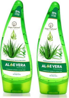 UNIQUE PROFESSIONAL Aloe Vera Gel 99% Pure 125 GR PACK OF 2