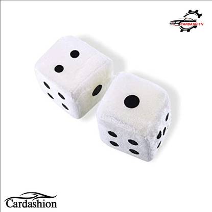 cardashion Double Dice White Black Car Rear View Mirror Hanging Car Hanging Ornament