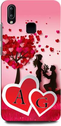 GRAFIQE Back Cover for VIVO V9 Pro AG, A LOVE G, G LOVE A, A LETTER, G LETTER, AG NAME