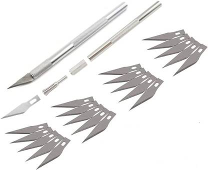 DEZIINE Detail Pen Knife with 20 Interchangeable Sharp Blades Carving Mat Cutter Cutting Wire Cutter