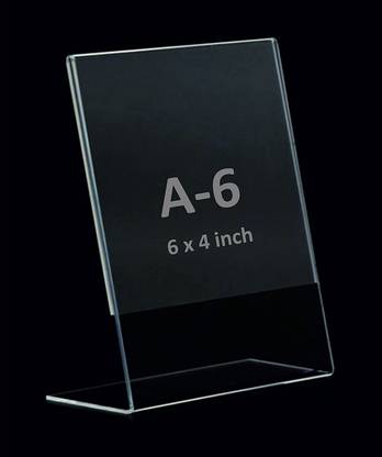 Capital Plastic Industries 1 Compartments Acrylic Transparent L- Shape QR Code stand (Pack of 2)