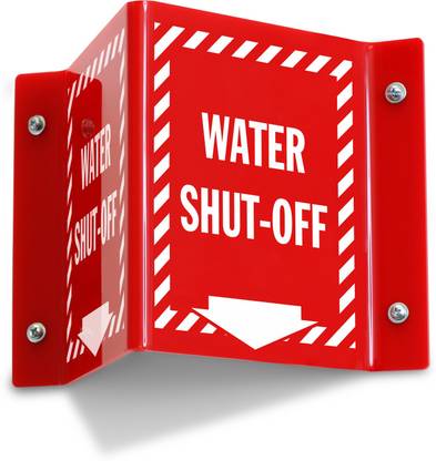 RLDigitalUnits Water Shut-off sign Emergency Sign