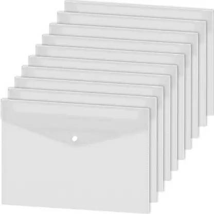 Viranchilal PLASTIC FILE FOLDER (Set Of 10, White)
