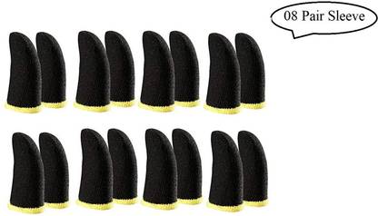 Jape Mobile Phone Gaming Anti-Sweat Breathable Thumb| 08 Pair,Yellow Finger Sleeve