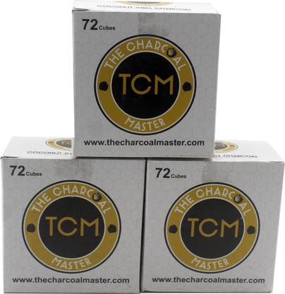 tcm Best Quality Hookah Coconut Coal Charcoal Shell 72x3 Cubes High Heat Less Ash Hookah Charcoals