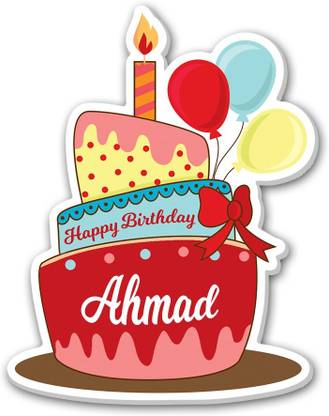 Regalocasila Happy Birthday Cake Design Ahmad Name Digital Print Living Room Fridge Magnet Pack of 1