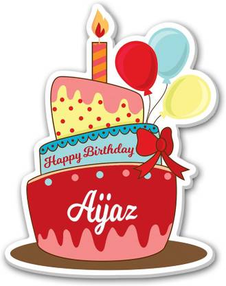 Regalocasila Happy Birthday Cake Design Aijaz Name Digital Print Gift Fridge Magnet Pack of 1
