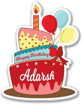 Regalocasila Happy Birthday Cake Design Adarsh Name Digital Print Office Decor Fridge Magnet Pack of 1