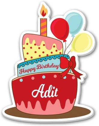Regalocasila Happy Birthday Cake Design Adit Name Digital Print Home Decor Fridge Magnet Pack of 1