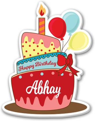 Regalocasila Happy Birthday Cake Design Abhay Name Digital Print Home Decor Fridge Magnet Pack of 1