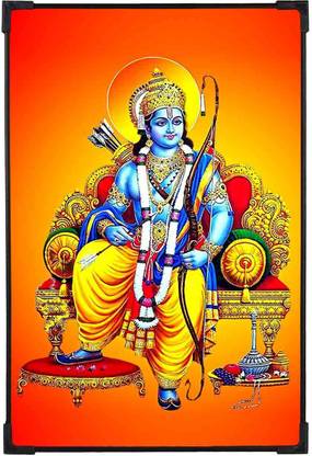 FURNATO | Beautiful Painting of Shri Ram | With UV Coated MDF Framing | Home Decor Digital Reprint 9 inch x 6 inch Painting
