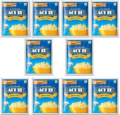 ACT II Golden Sizzle Flavour 3 Minutes Popcorn, Each 40g ( 400g , Pack of 10) Golden Sizzle Popcorn