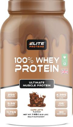 ELITE PROTEINS Elite Protein 100% WHEY PROTEIN 1Kg CAFÉ LATTE Protein Shake