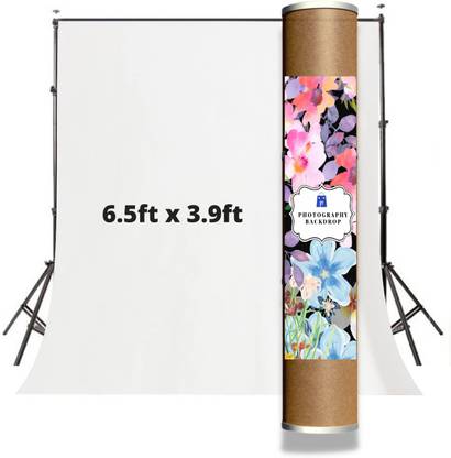 Royalkart 6.5ft x 3.9ft Waterproof PVC Solid Color Photography Backdrop For Studio (White) Reflector