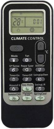 Cezo Remote Compatible for BLACK Air Conditioner WHIRLPOOL Remote Controller Whirlpool Remote Controller