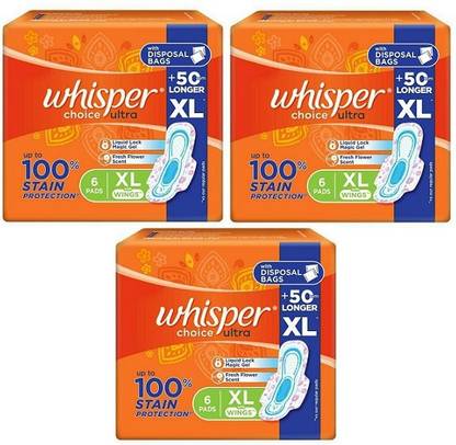 Whisper Choice Ultra XL - 6+6+6 Counts Sanitary Pad