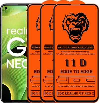 ELEF Edge To Edge Tempered Glass for Realme GT Neo 2(Pack Of 3)