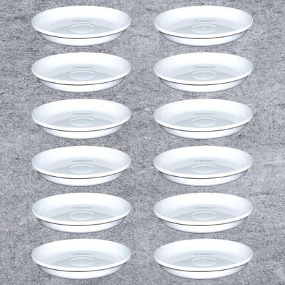 RGDECOR 8 Inch-12 White Pot Plate Plant Tray Bottom Tray Plant Saucer Pot Plate Pot Tray Plant Container Set