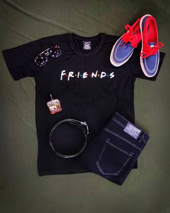 Graphic Print Men Black, White T-Shirt