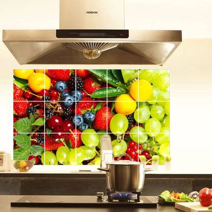 StickerYard 68 cm Kitchen Tile Wall Sticker Self Adhesive Sticker