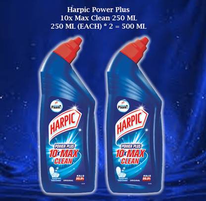 Harpic Power Plus 10X MAX CLEAN 250 ml (PACK OF 2 ) Original Liquid Toilet Cleaner