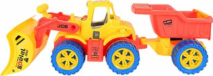 LTC Lavanya Toy Company LTC01-JCB-Buldozer-Trolly-Red-Yellow