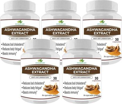 FITNESS LIFE Ashwagandha Extract 800 Mg Capsules For Boost Immunity & Bad Cholesterol