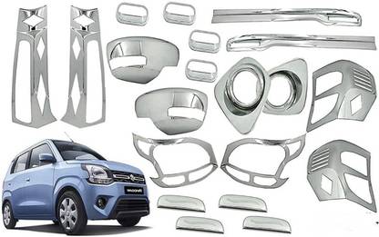AMARIO Premium Quality Chrome Combo kit for Wagon R 2019-Present Set of 20 Pieces Chrome Maruti WagonR Front Garnish