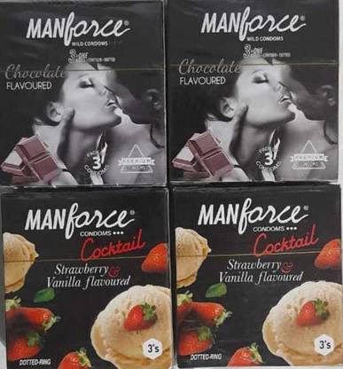 MANKIND VANILLA AND CHOCOLATE FLAVOR MINI CONDOM PACK ( 4 PACK ) Condom