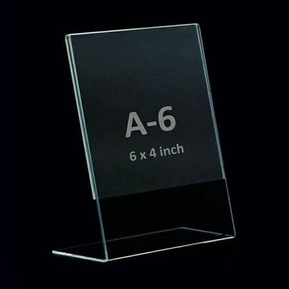 CPI 1 Compartments Acrylic High Quality Transparent QR Code Stand Bar Code Standee Holder